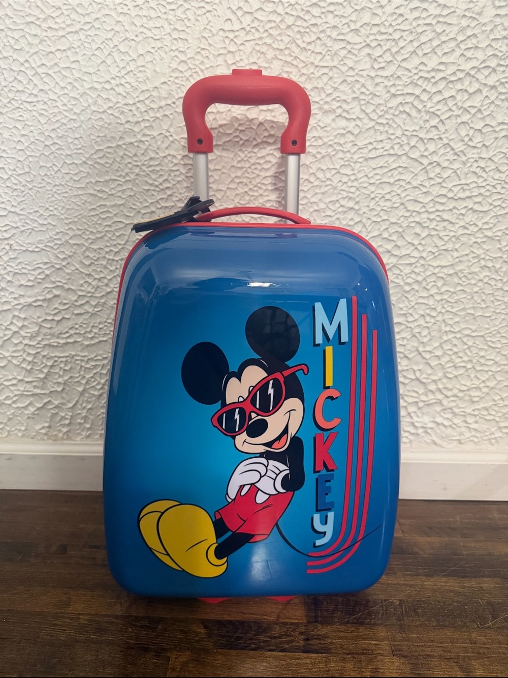 Disney Blue Mickey Kids Hard-Shell Carry-On with Red Accents